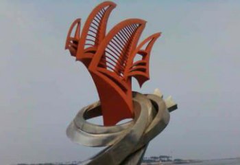 广州定制不锈钢帆船雕塑