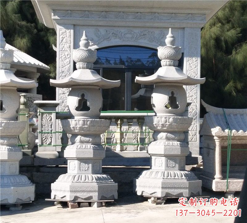 广州汉白玉公园灯笼雕塑