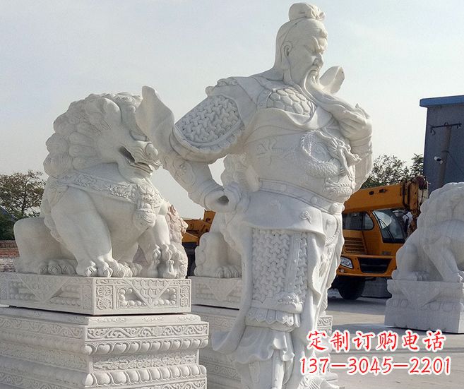 广州汉白玉关公武财神石雕