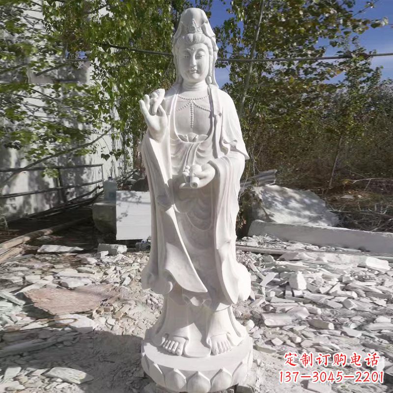 广州象征观音的汉白玉观音菩萨石雕