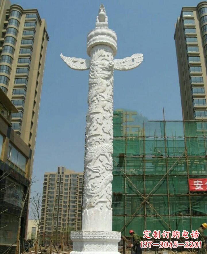 广州汉白玉华表雕塑,精致美观、质量一流