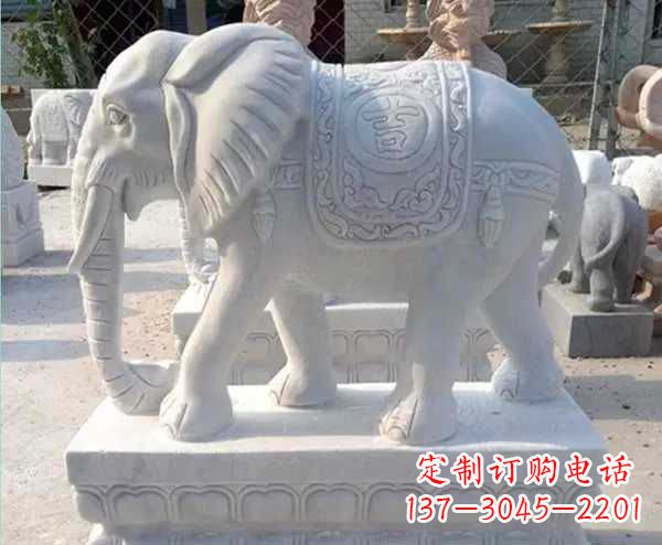 广州汉白玉吉祥如意招财镇宅大象石雕_1