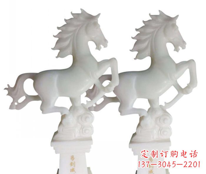 广州汉白玉马雕塑,以自然质朴大气