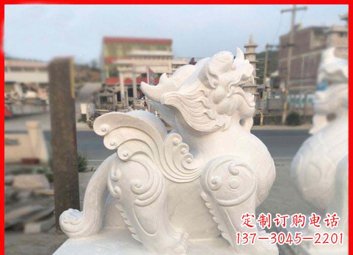 广州汉白玉貔貅门口招财石雕