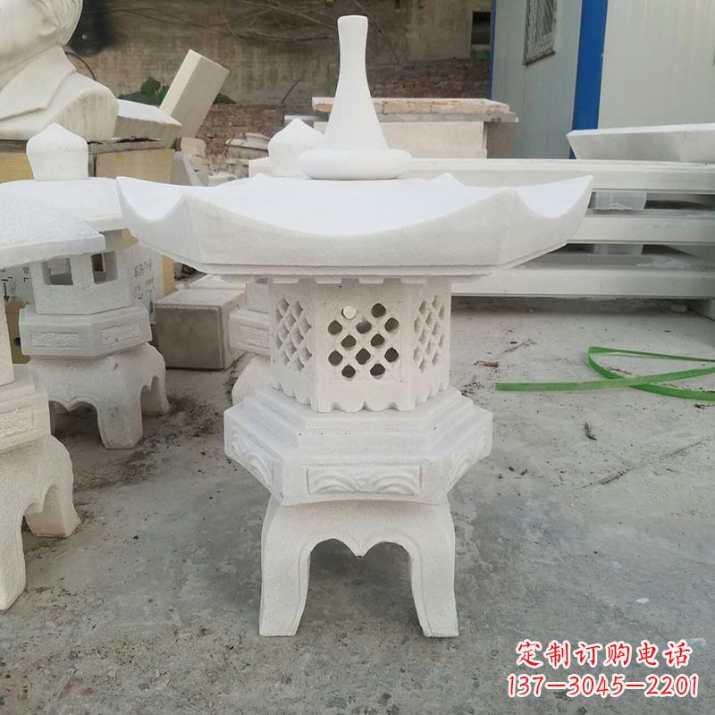 广州汉白玉中式石雕灯笼