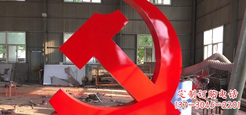 广州河南不锈钢党徽雕塑,精致而完美