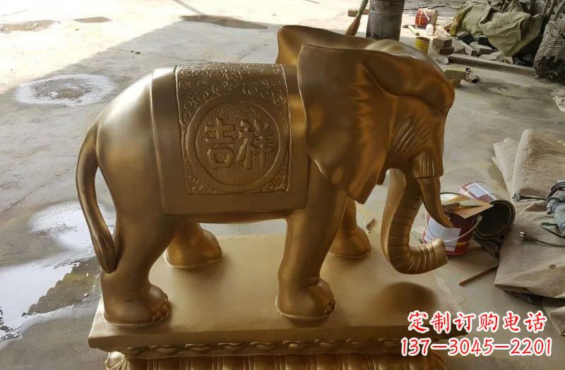 广州湖南玻璃钢仿铜大象雕塑,为您展示艺术之美