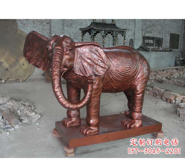 广州户外大象动物铜雕塑