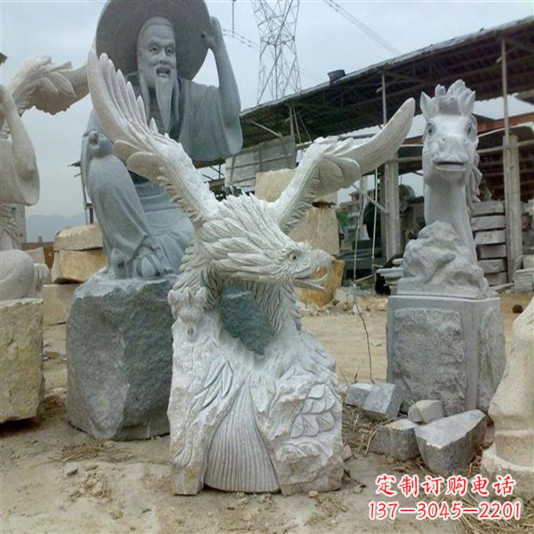 广州花岗岩老鹰石雕,精美壮观!