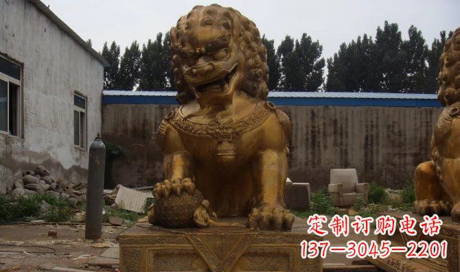 广州黄铜狮子雕塑,让您的空间更加华贵