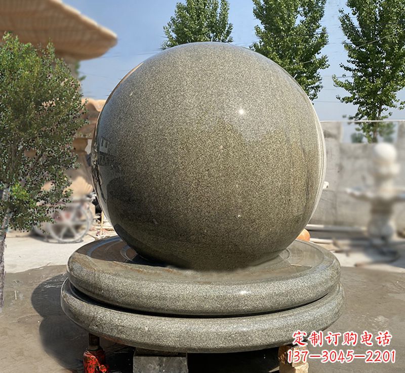 广州黄锈石风水球