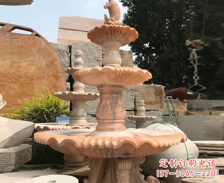 广州黄锈石喷泉雕塑