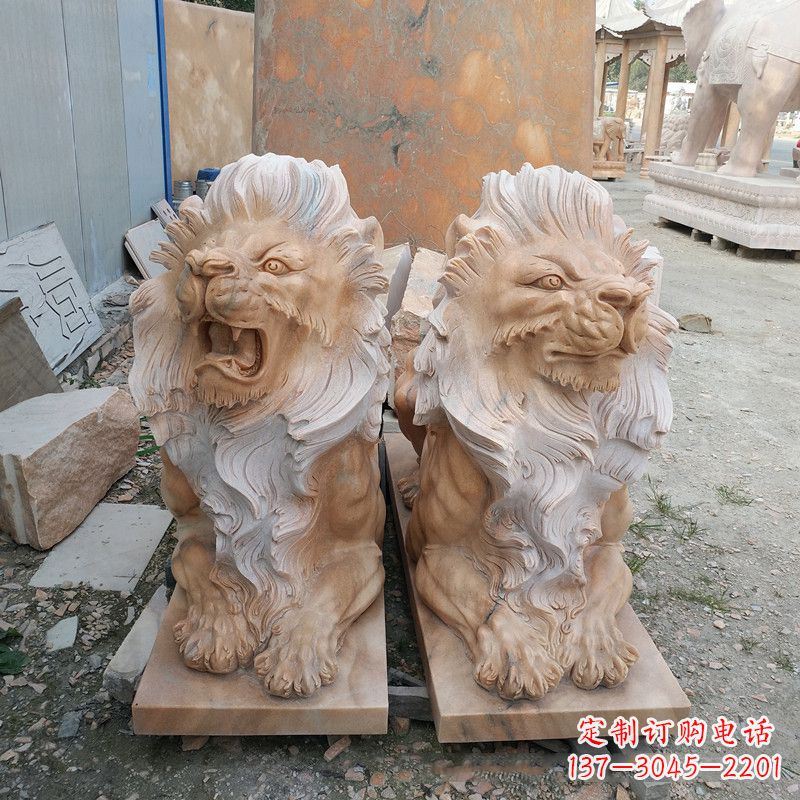 广州风格多样的狮子雕塑