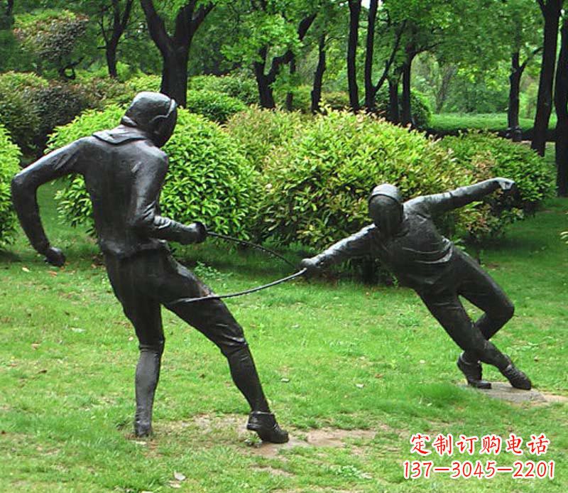 广州铜雕艺术，精美运动员雕塑