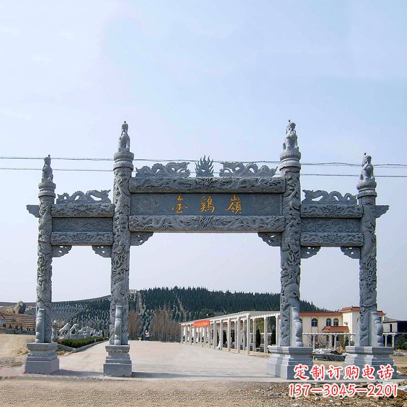 广州金鸡岭景区石雕牌坊特色雕塑定制