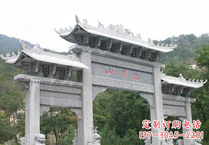 广州景区三门仿古牌坊石雕