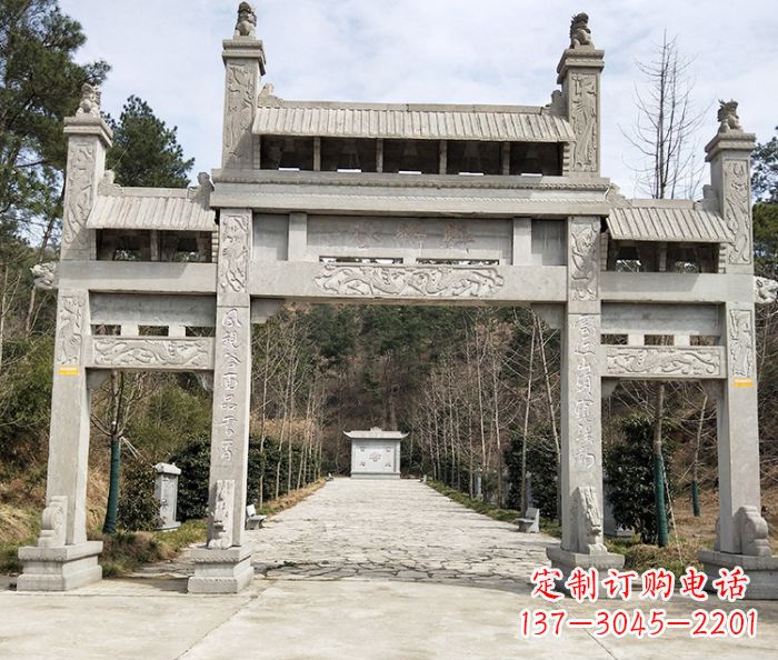 广州景区三门牌坊石雕_1 (3)