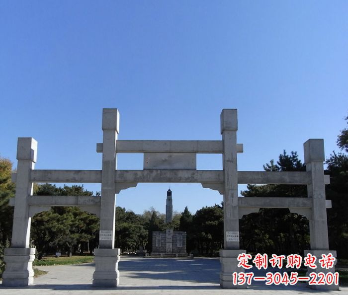 广州景区三门牌坊石雕_2
