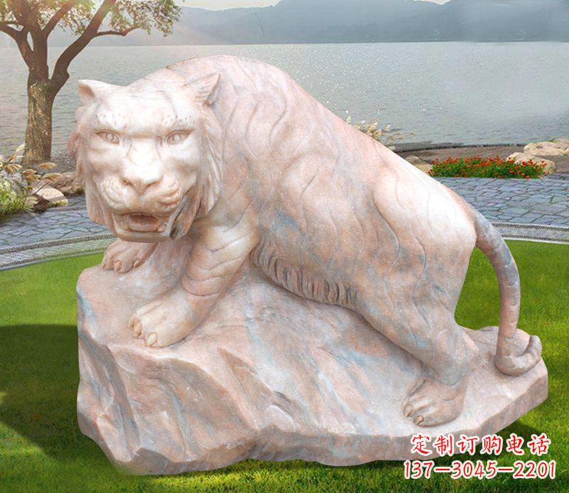 广州金灿灿的老虎石雕公园动物摆件