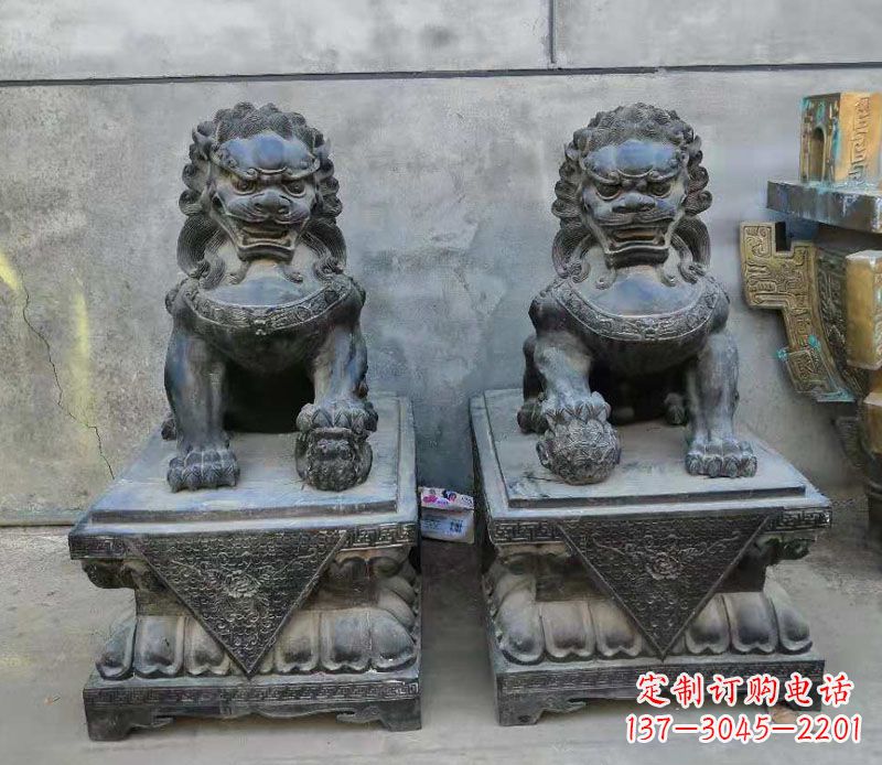 广州狮子雕塑,象征霸气的家门口装饰