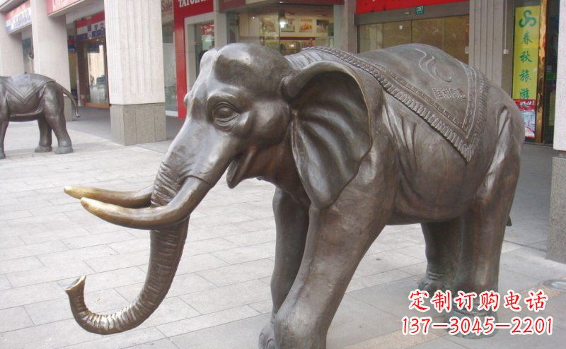 广州祥和如意的铜制大象雕塑