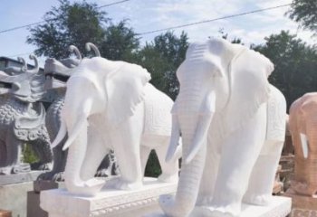 广州汉白玉雕刻大象，缔造独特企业装饰