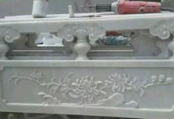广州汉白玉花朵浮雕栏板