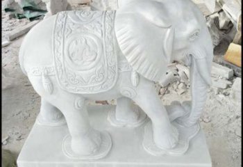 广州汉白玉吉祥如意门口招财镇宅大象石雕，由中…