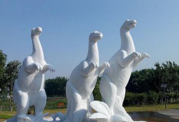 广州百年恐龙，白玉雕塑景观邀您共赏