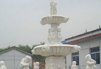 广州汉白玉天使大型喷泉石雕