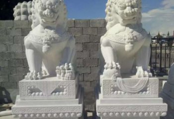 广州汉白玉镇宅狮子石雕，完美贴近生活