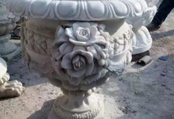 广州花朵浮雕欧式花钵石雕