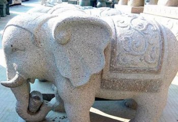 广州花岗岩元宝大象石雕，雕刻古典且充满质感