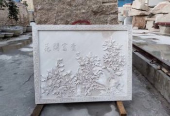 广州花开富贵石雕影壁，让你独享完美的装饰艺术