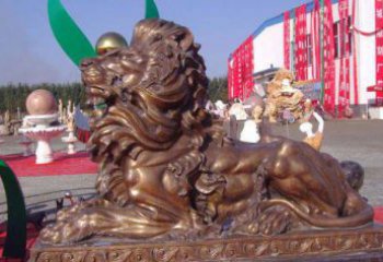 广州汇丰西洋狮子铜雕，精美华贵