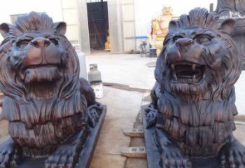 广州汇丰银行狮子雕塑，精美雕塑展示您的财富
