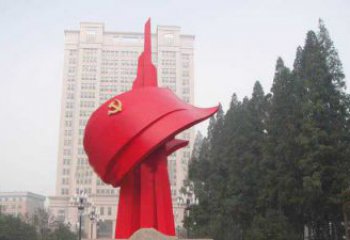 广州不锈钢抽象党旗雕塑，象征着祖国力量