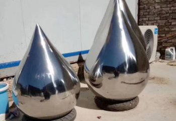 广州优雅镜面不锈钢水滴雕塑