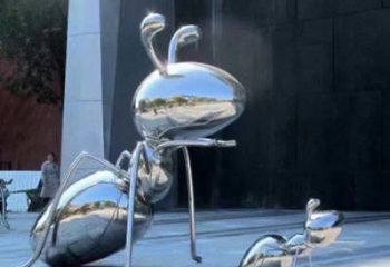 广州不锈钢蚂蚁雕塑，抛光镜面，精致精美