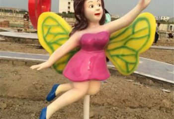 广州领雕塑：精美的蝴蝶仙子公园景观雕塑