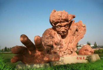 广州中领雕塑-为抗战英雄黄继光献礼的石雕景观雕塑