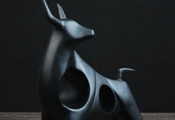 广州可爱抽象牛玻璃钢动物雕塑