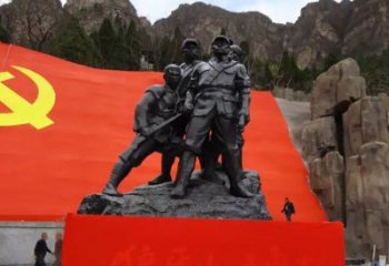 广州狼牙山五壮士烈士铜雕，永载革命先烈光辉