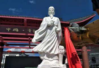 广州传承医道中的传说——李时珍汉白玉石雕像