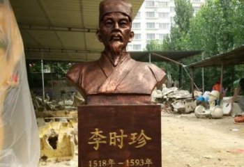 广州寓意深长精致细节——李时珍校园名人铜雕