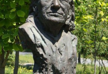 广州李斯特铜雕头像-匈牙利钢琴之王，世界著名作曲家公园雕塑