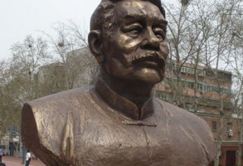 广州鲁迅胸像名人铜雕是中领雕塑公司定制的一款…