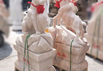 广州卯兔·晚霞红12生肖石雕兔雕塑