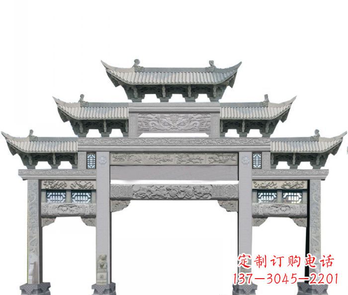 广州中领雕塑定制式牌坊石雕