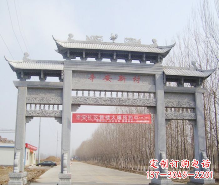 广州牌坊三门石雕，品质无双